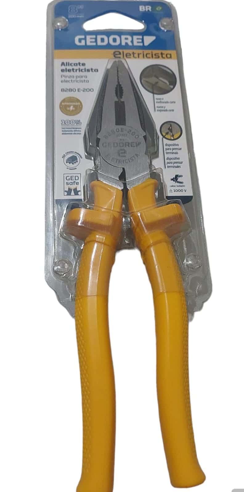 Alicate p/ Eletricista Isolado 8 pol Gedore 8280E-200