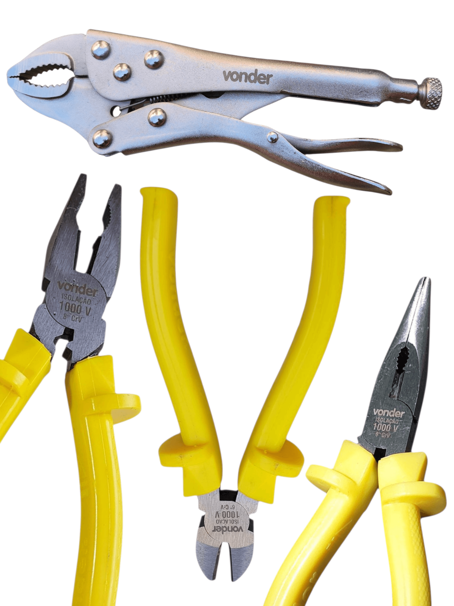 kit Alicate Vonder - Pressão 7 Universal 8 Corte 6 Bico 6