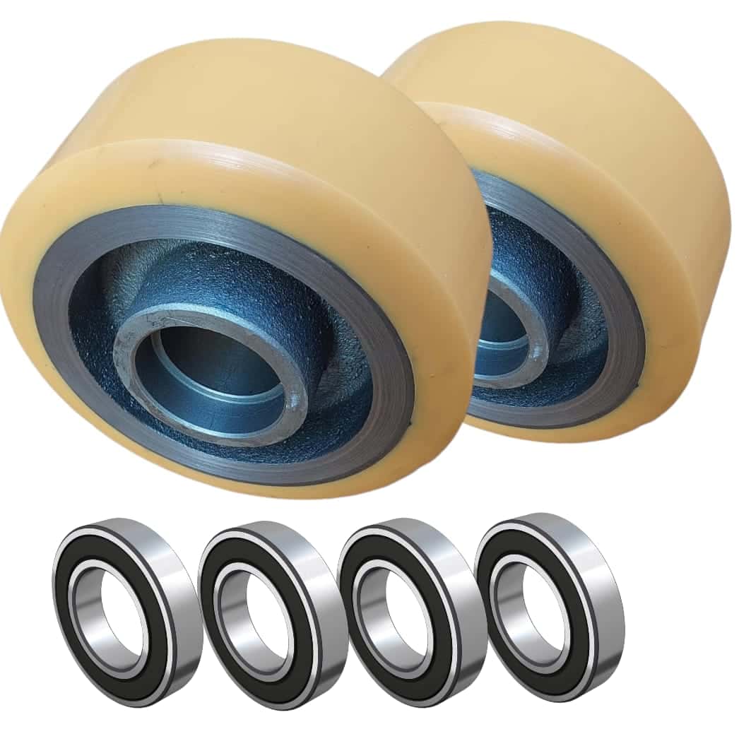 Cj 2 Rodas Apoio 125x50 400043 +4 Rolamentos 6203 Paletrans