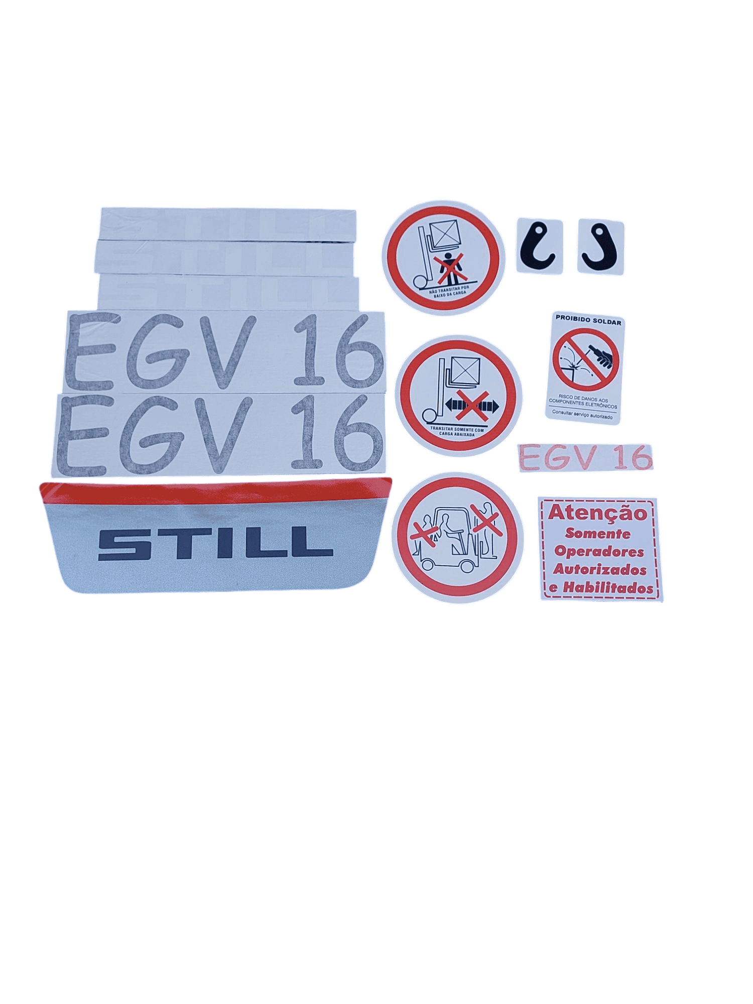 Conjunto Adesivo Empilhadeira Still EGV16 Antiga