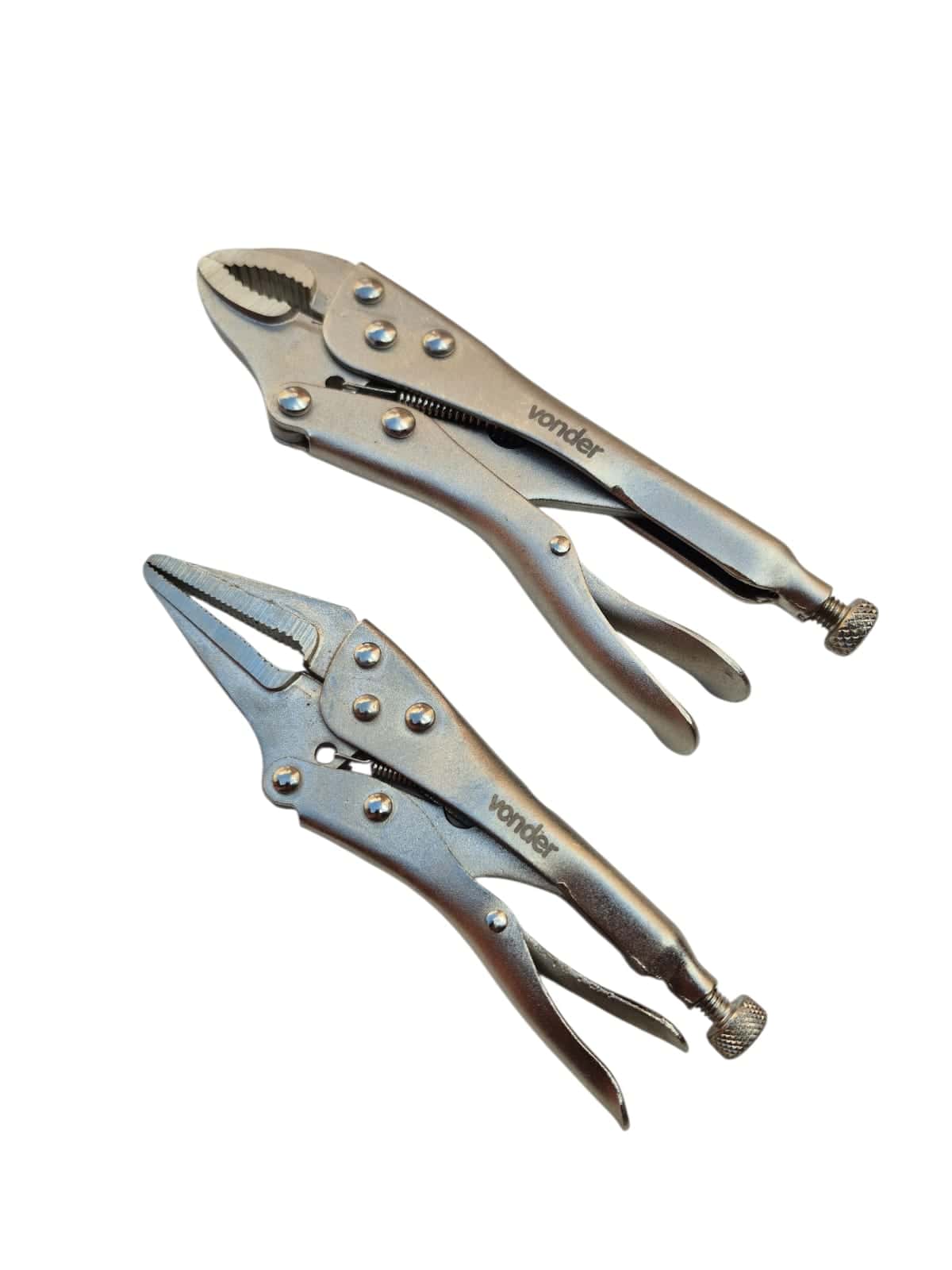2 Alicate de Pressão Mordente Curvo 7" e Reto 6" Vonder
